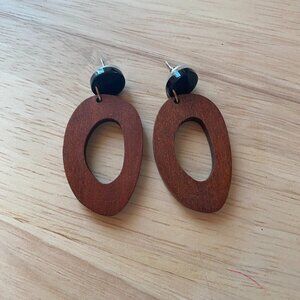 Wood Drop Earrings